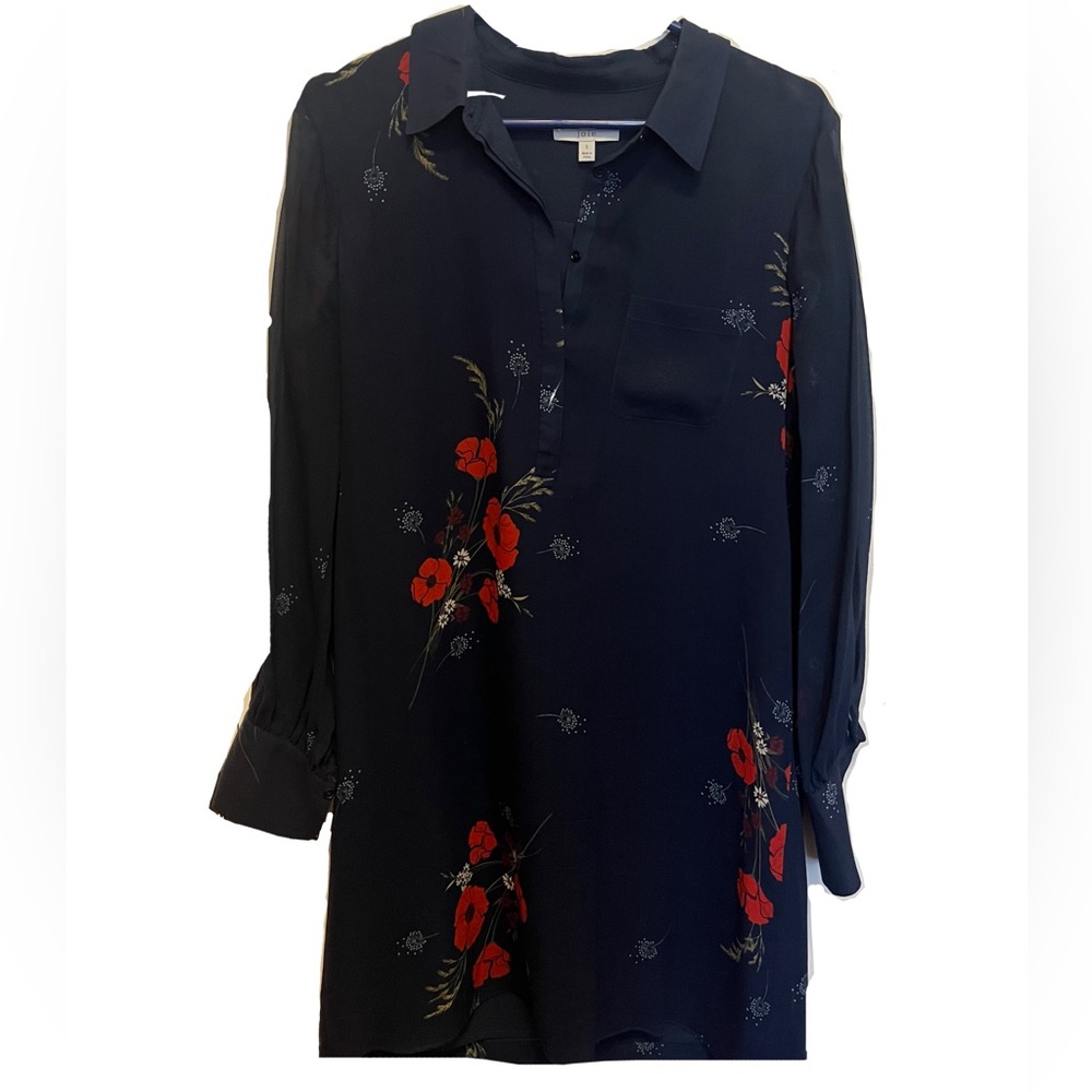 silk joie collared floral dress